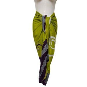 Womens Sarong Cotton Wrap, Handpainted Batik Wrapskirt Beach Pareo Beachwear-NEW